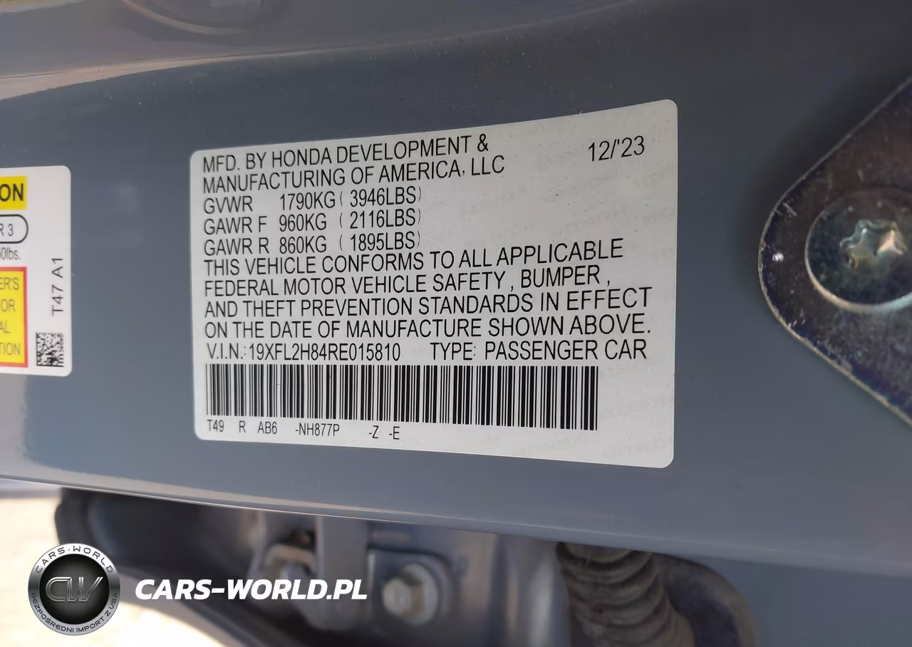 2024 Honda Civic Sport VIN:19XFL2H84RE015810 - 9
