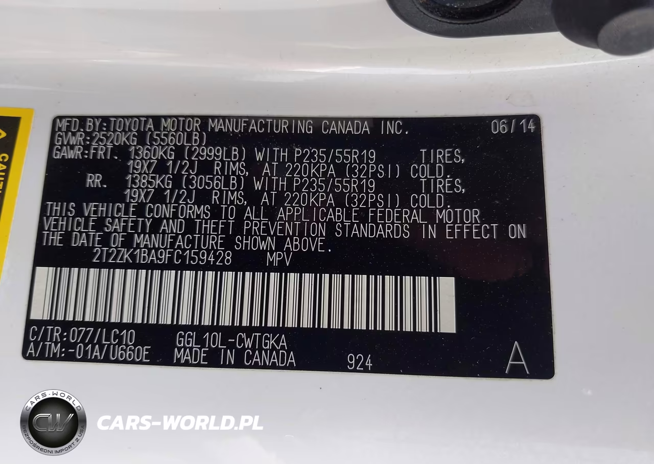 2015 Lexus Rx 350 VIN:2T2ZK1BA9FC159428 - 9