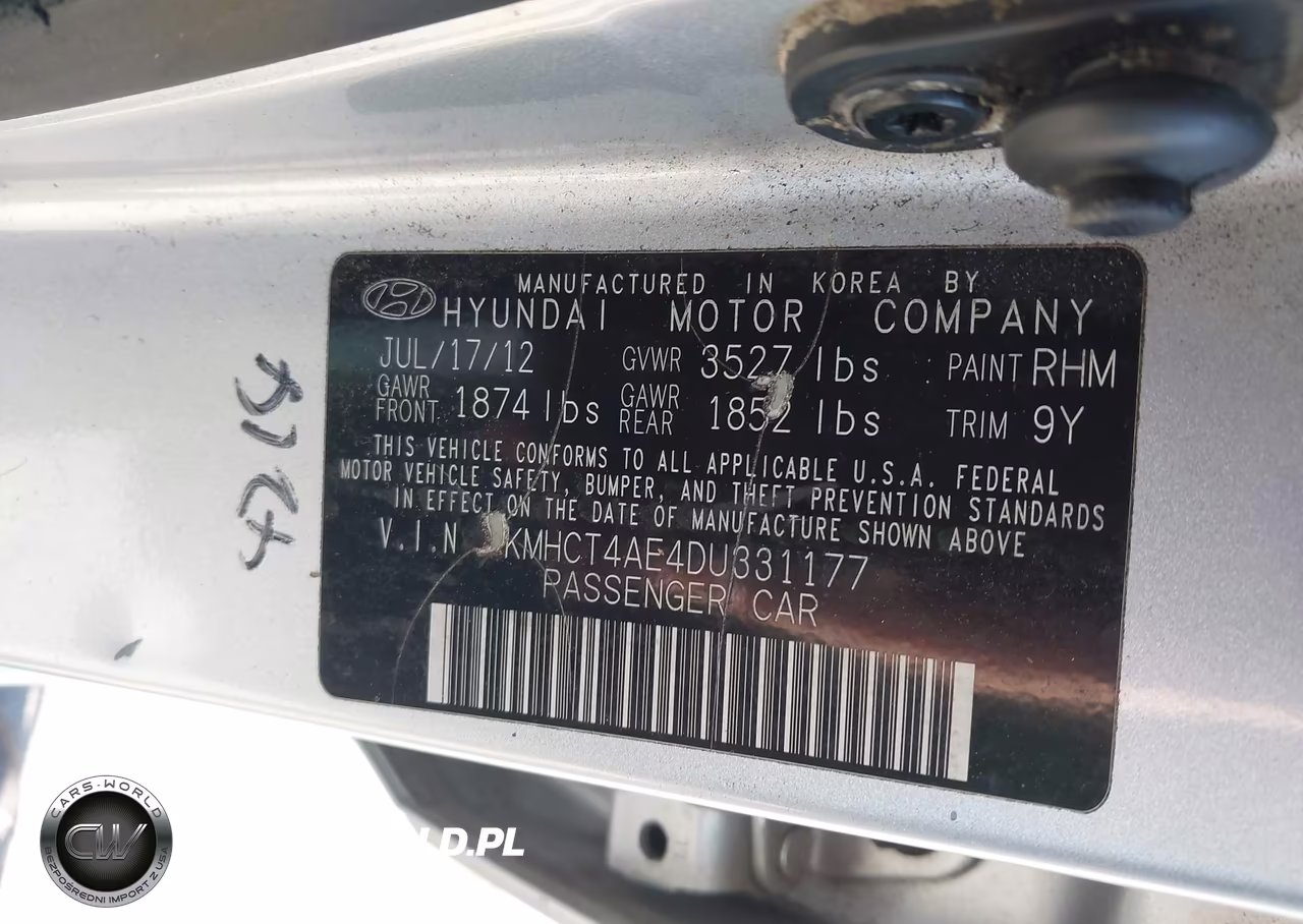 2013 Hyundai Accent Gls VIN:KMHCT4AE4DU331177 - 9