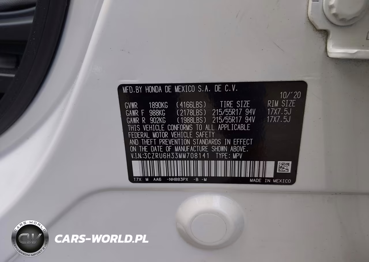 2021 Honda Hr-V Awd Lx VIN:3CZRU6H33MM708141 - 9