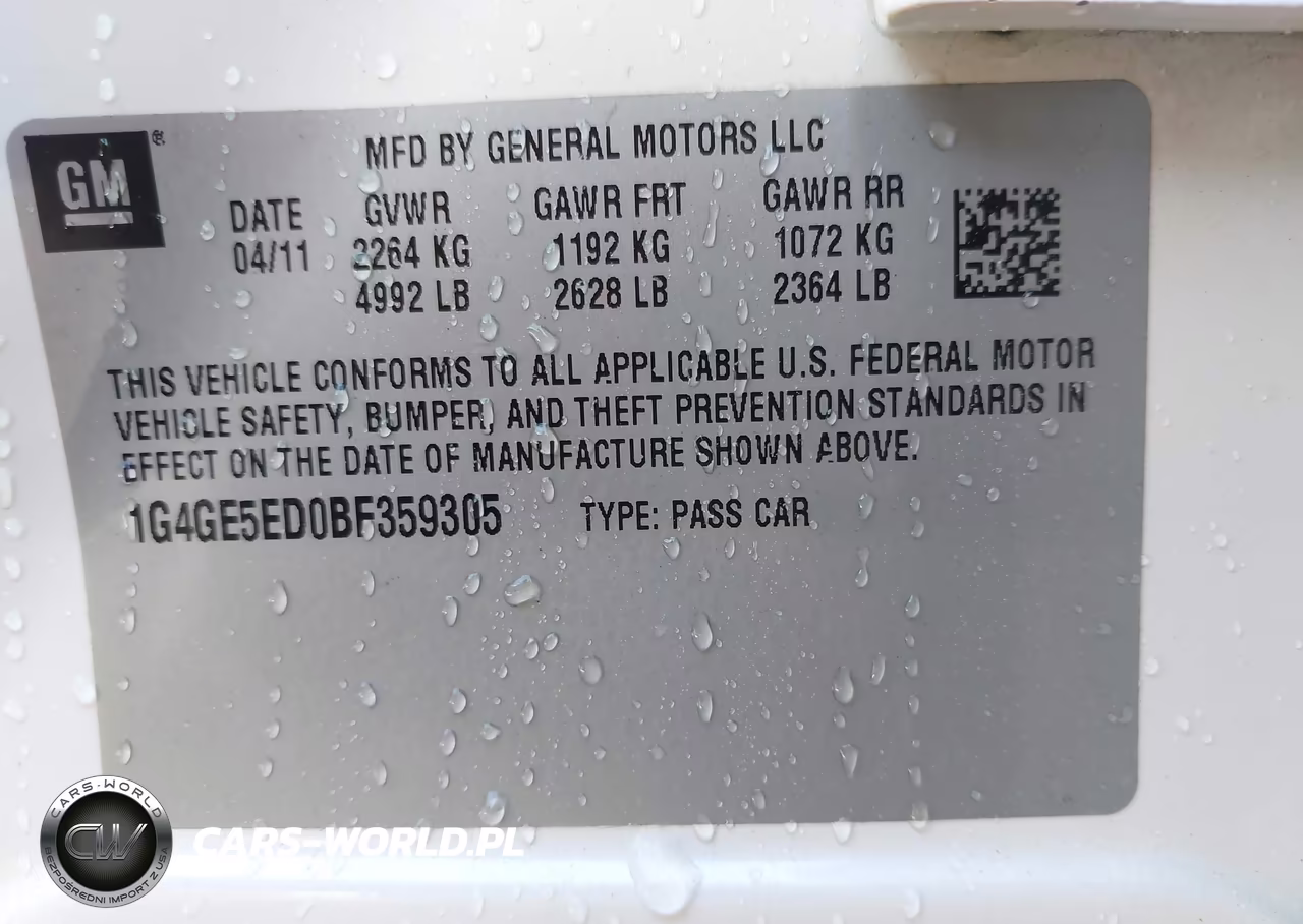2011 Buick Lacrosse Cxs VIN:1G4GE5ED0BF359305 - 9