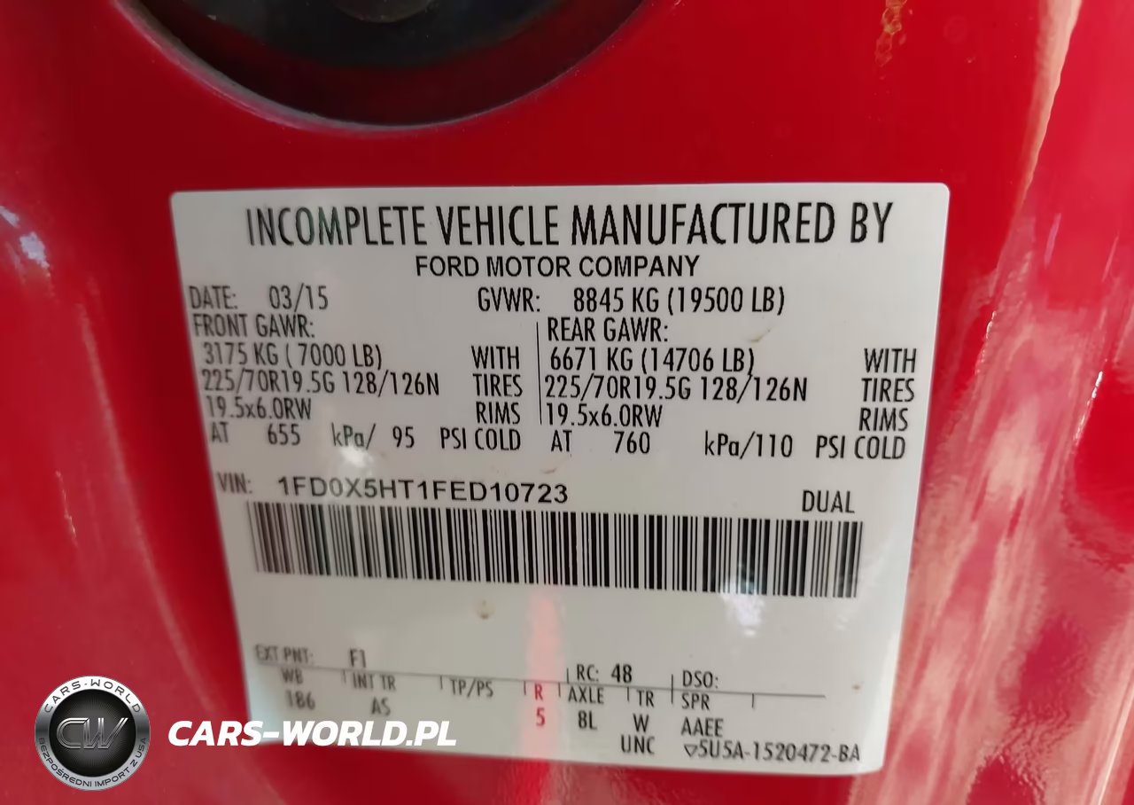 2015 Ford F-550 Chassis Xl VIN:1FD0X5HT1FED10723 - 9