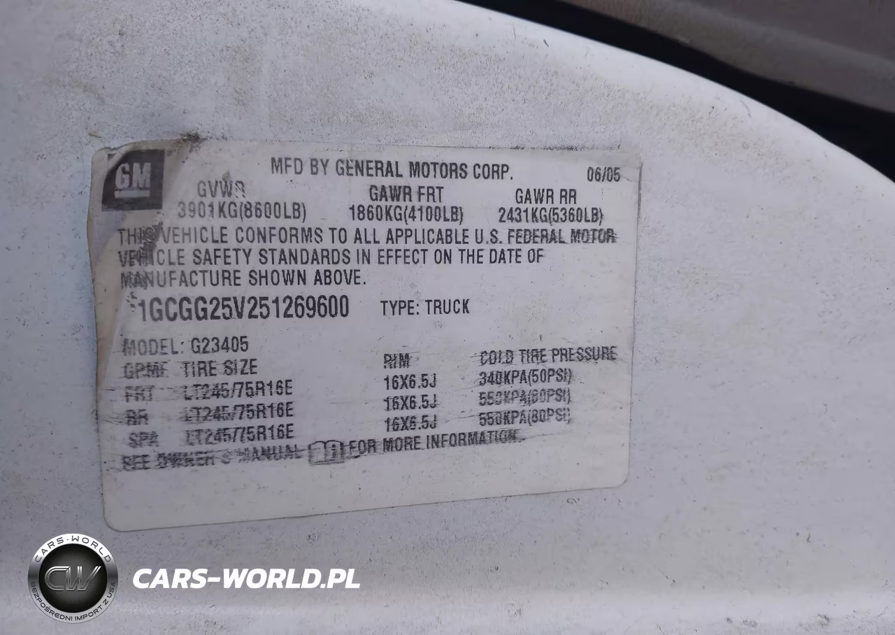 2005 Chevrolet Express VIN:1GCGG25V251269600 - 9