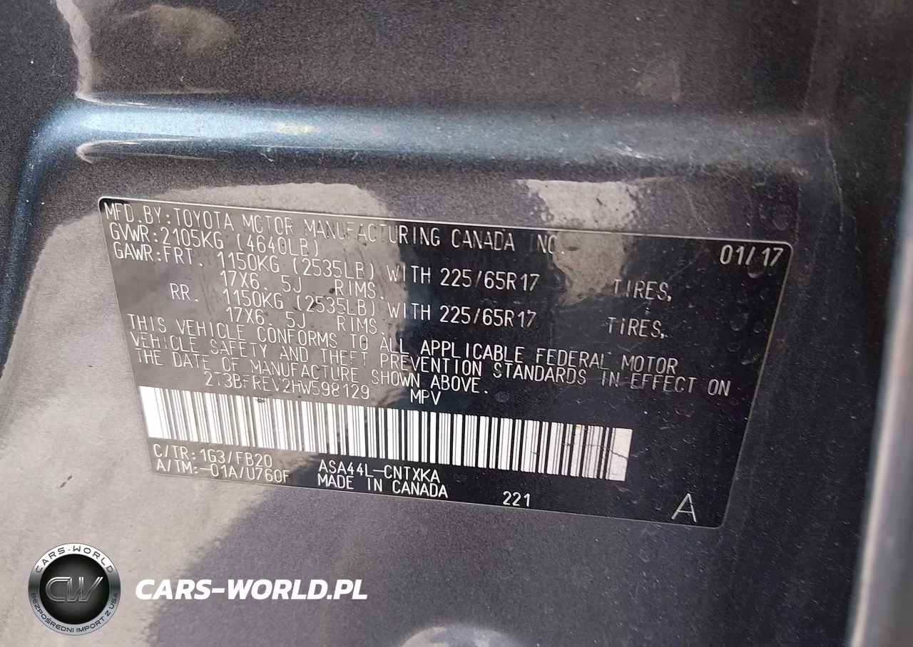 2017 Toyota Rav4 Le VIN:2T3BFREV2HW598129 - 9