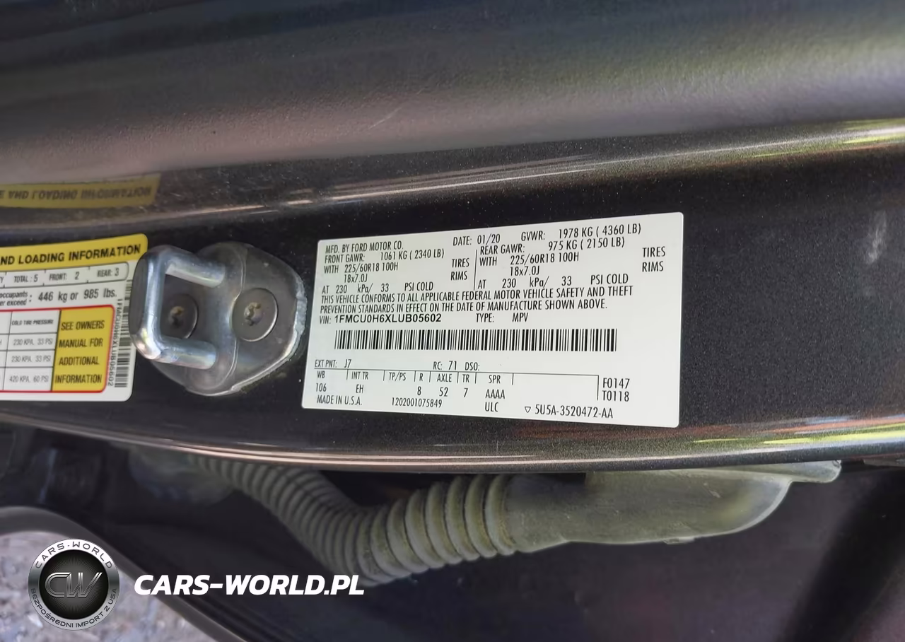 2020 Ford Escape Sel VIN:1FMCU0H6XLUB05602 - 9