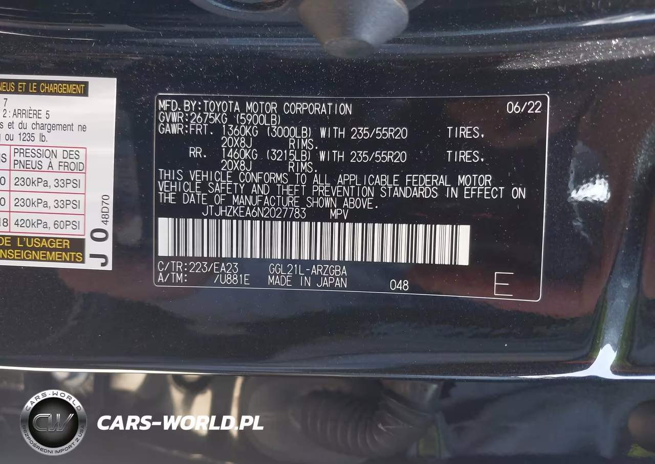 2022 Lexus Rx 350L VIN:JTJHZKEA6N2027783 - 9