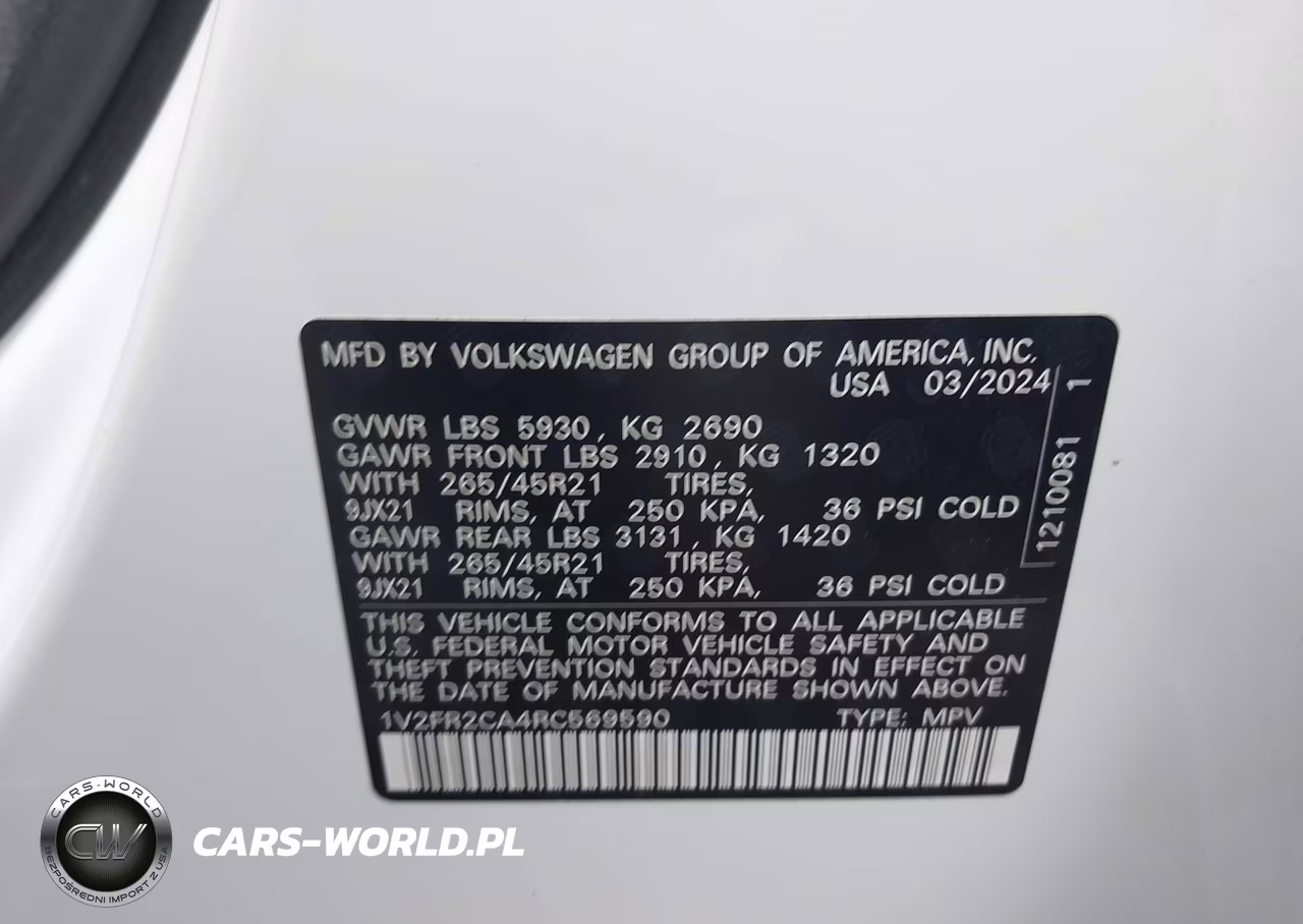 2024 Volkswagen Atlas 2.0T Sel Premium R-Line VIN:1V2FR2CA4RC569590 - 9