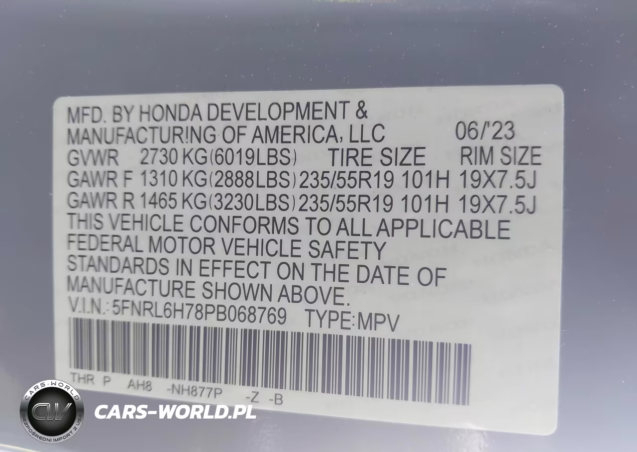 2023 Honda Odyssey Sport VIN:5FNRL6H78PB068769 - 9
