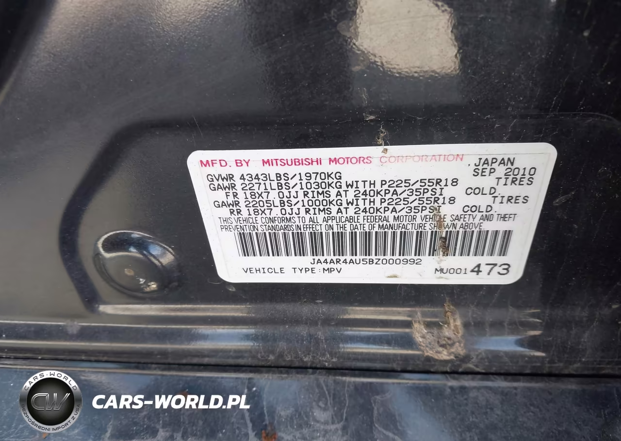 2011 Mitsubishi Outlander Sport Se VIN:JA4AR4AU5BZ000992 - 9
