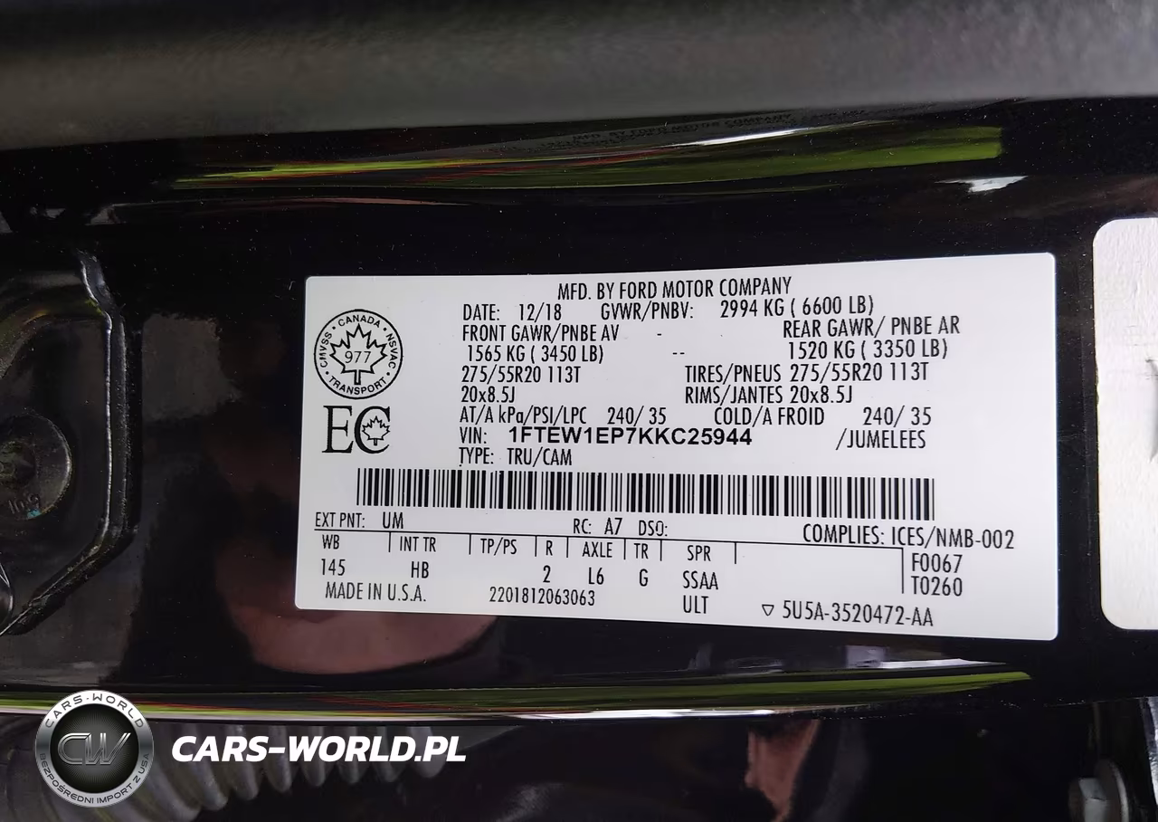 2019 Ford F-150 Lariat VIN:1FTEW1EP7KKC25944 - 9