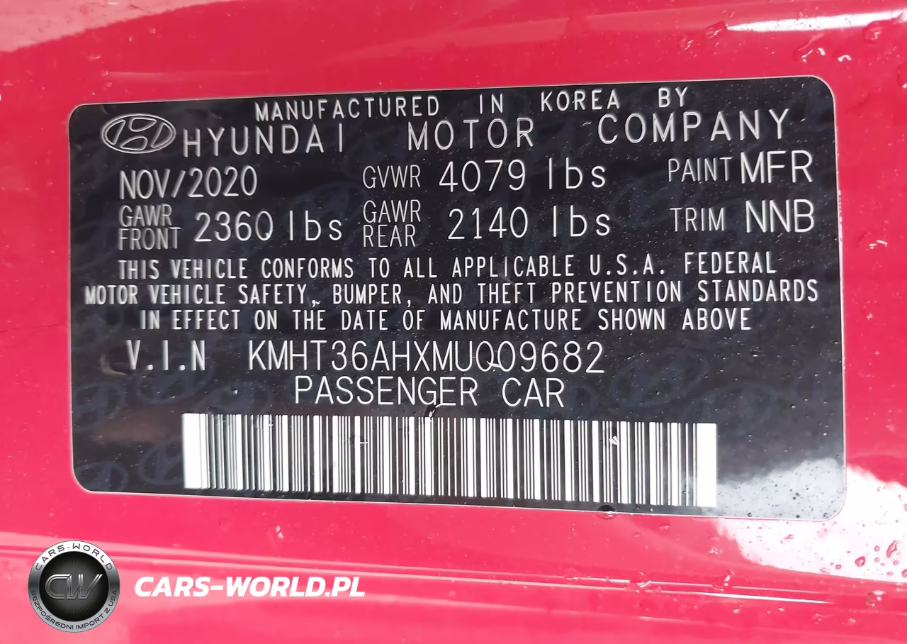 2021 Hyundai Veloster N VIN:KMHT36AHXMU009682 - 9