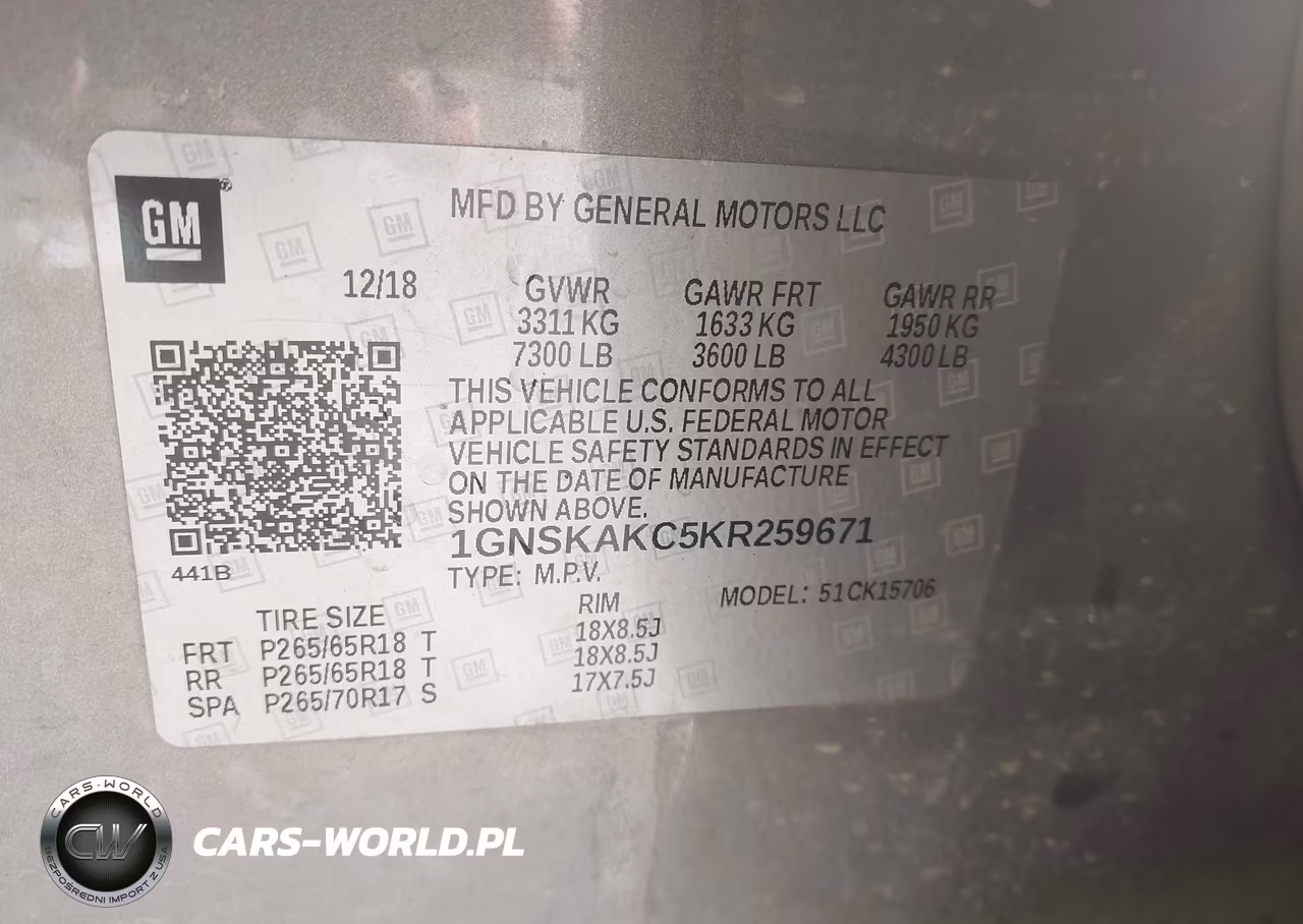 2019 Chevrolet Tahoe Ls VIN:1GNSKAKC5KR259671 - 9