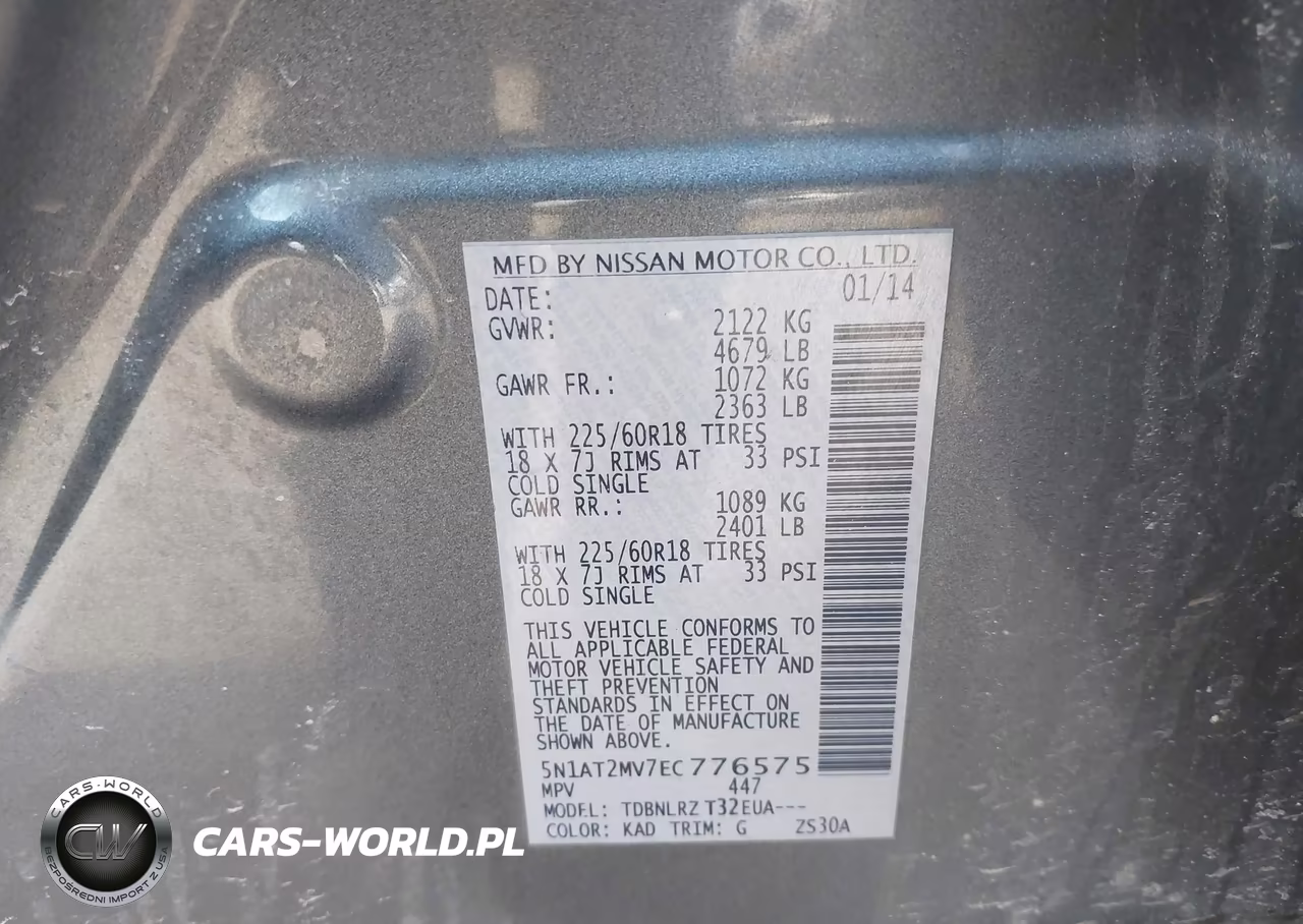 2014 Nissan Rogue Sl VIN:5N1AT2MV7EC776575 - 9
