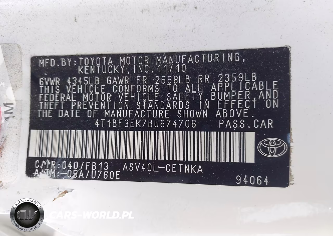 2011 Toyota Camry Le VIN:4T1BF3EK7BU674706 - 9
