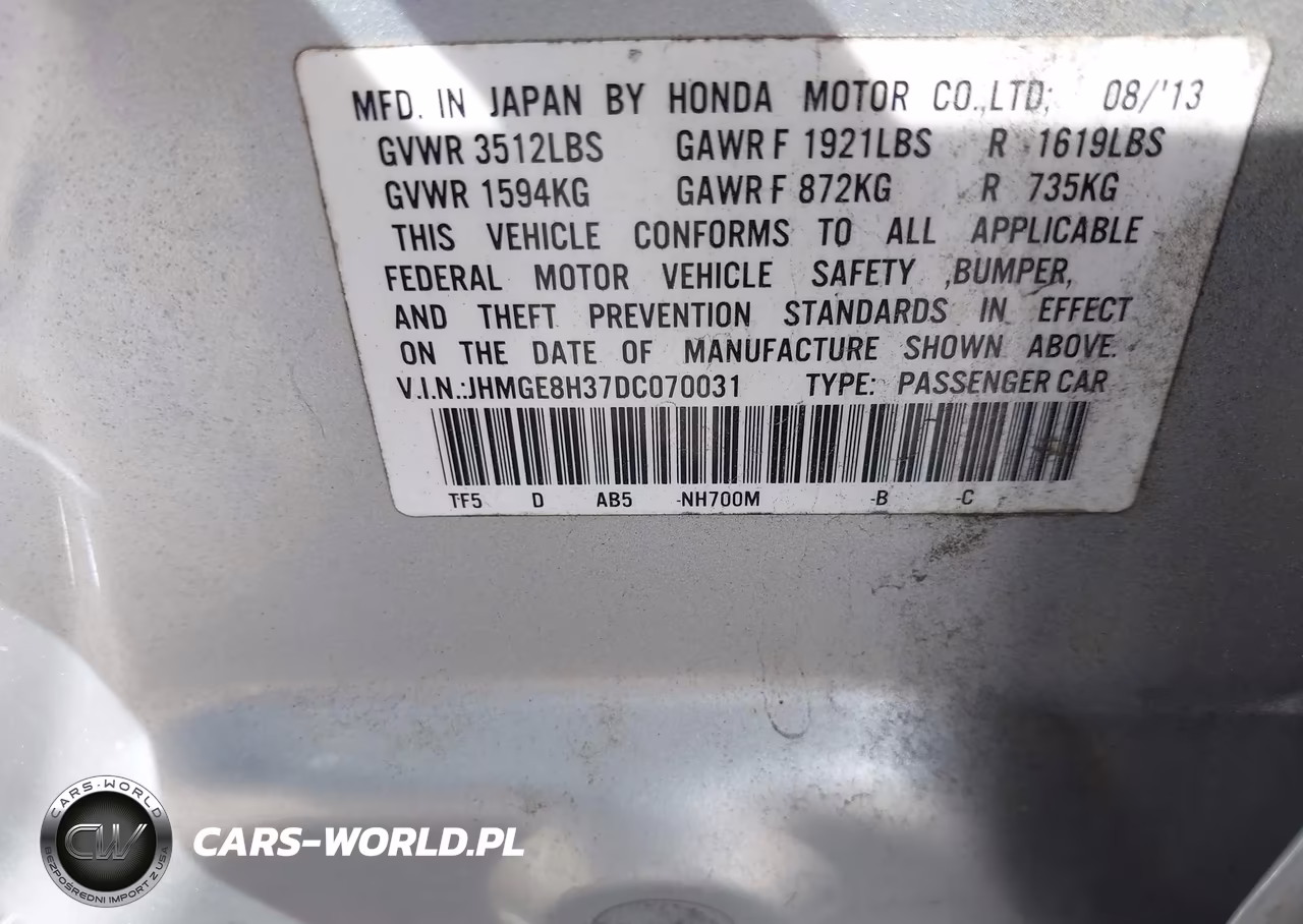 2013 Honda Fit VIN:JHMGE8H37DC070031 - 9