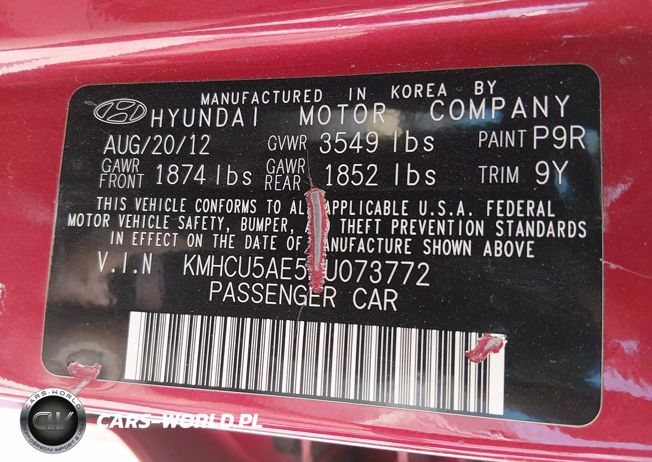 2013 Hyundai Accent Se VIN:KMHCU5AE5DU073772 - 9
