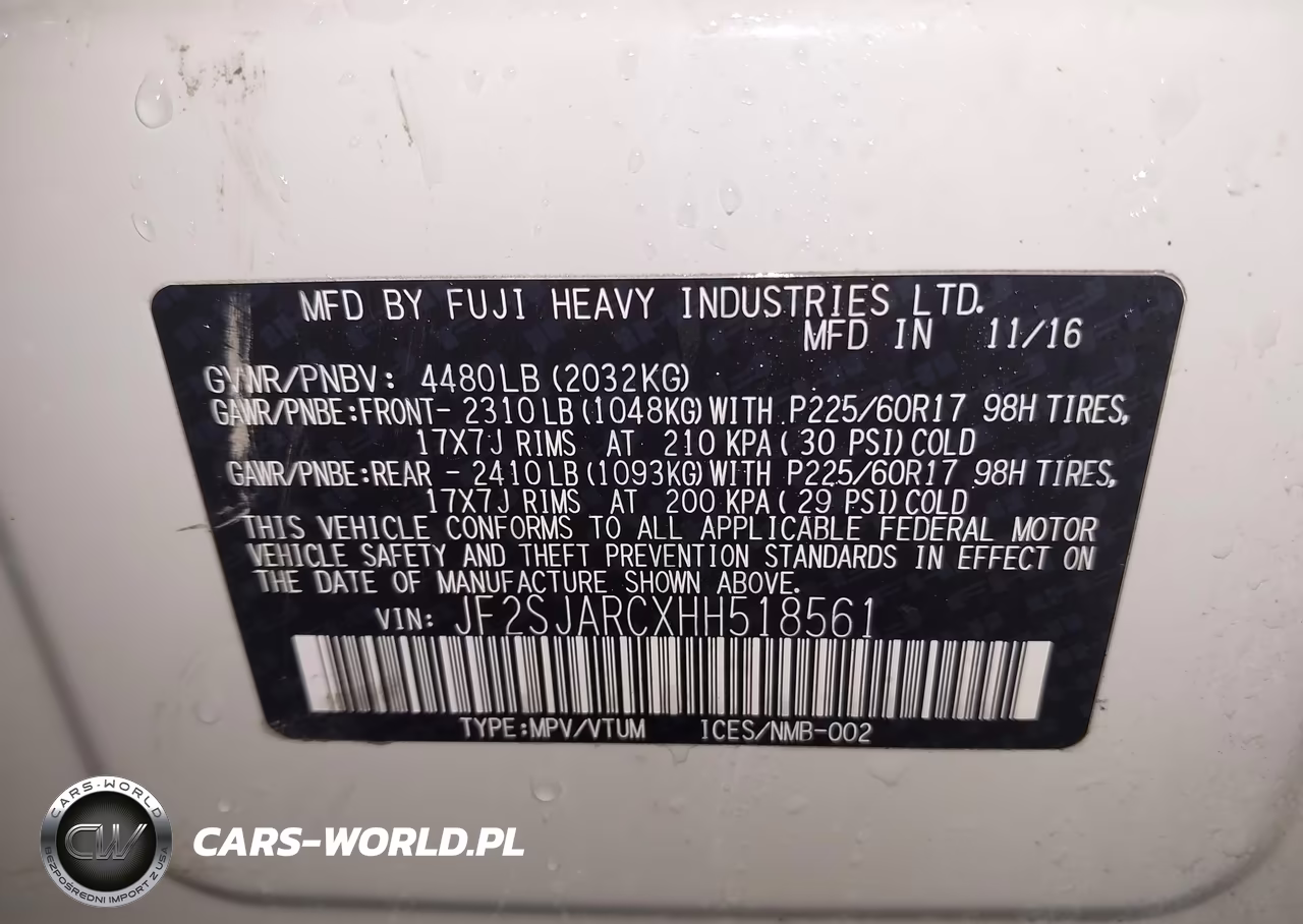 2017 Subaru Forester 2.5I Limited VIN:JF2SJARCXHH518561 - 18