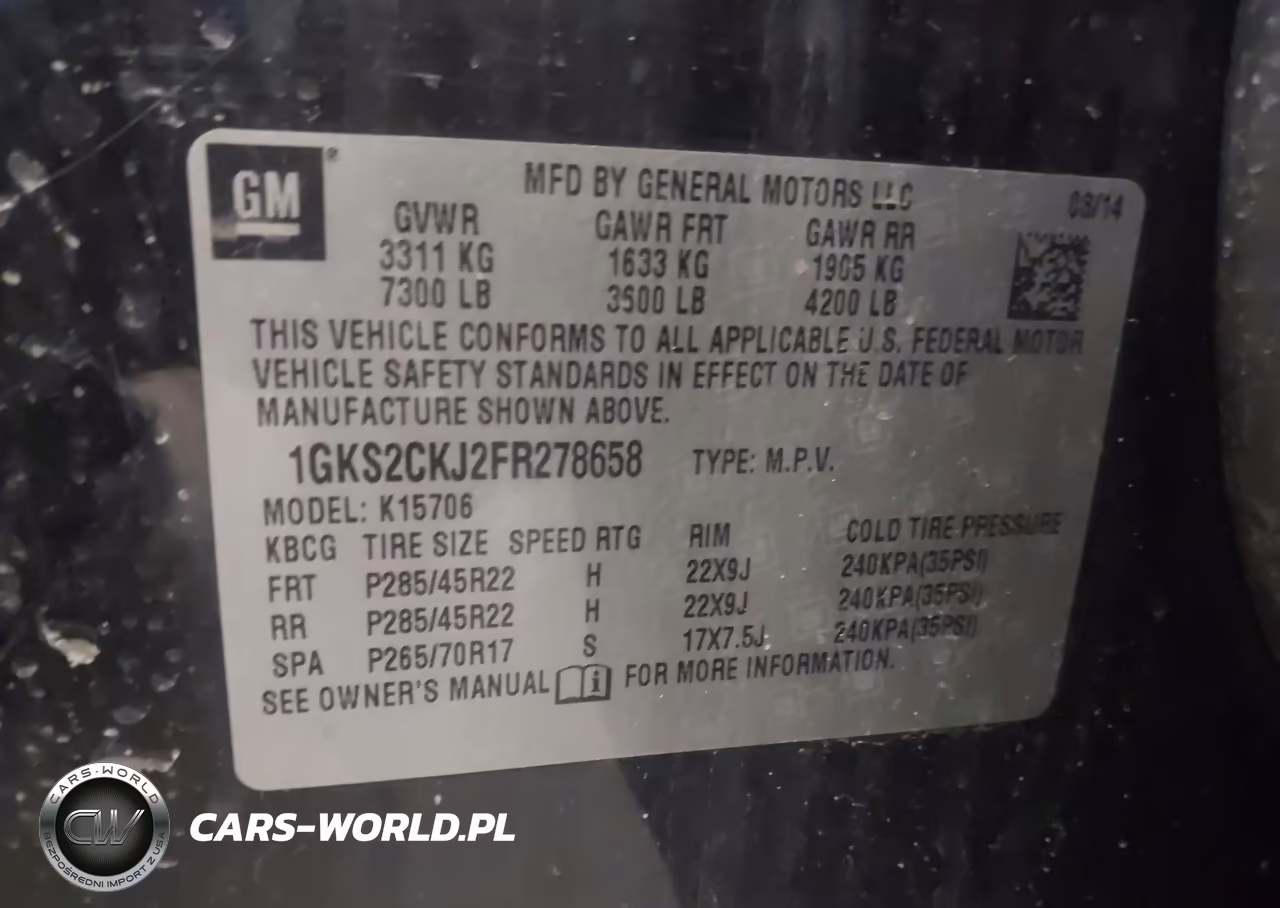 2015 GMC Yukon Denali VIN:1GKS2CKJ2FR278658 - 9