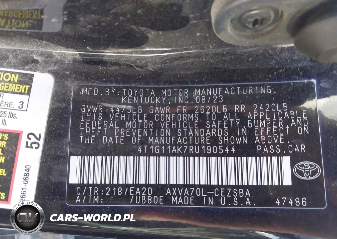2024 Toyota Camry Se VIN:4T1G11AK7RU190544 - 7