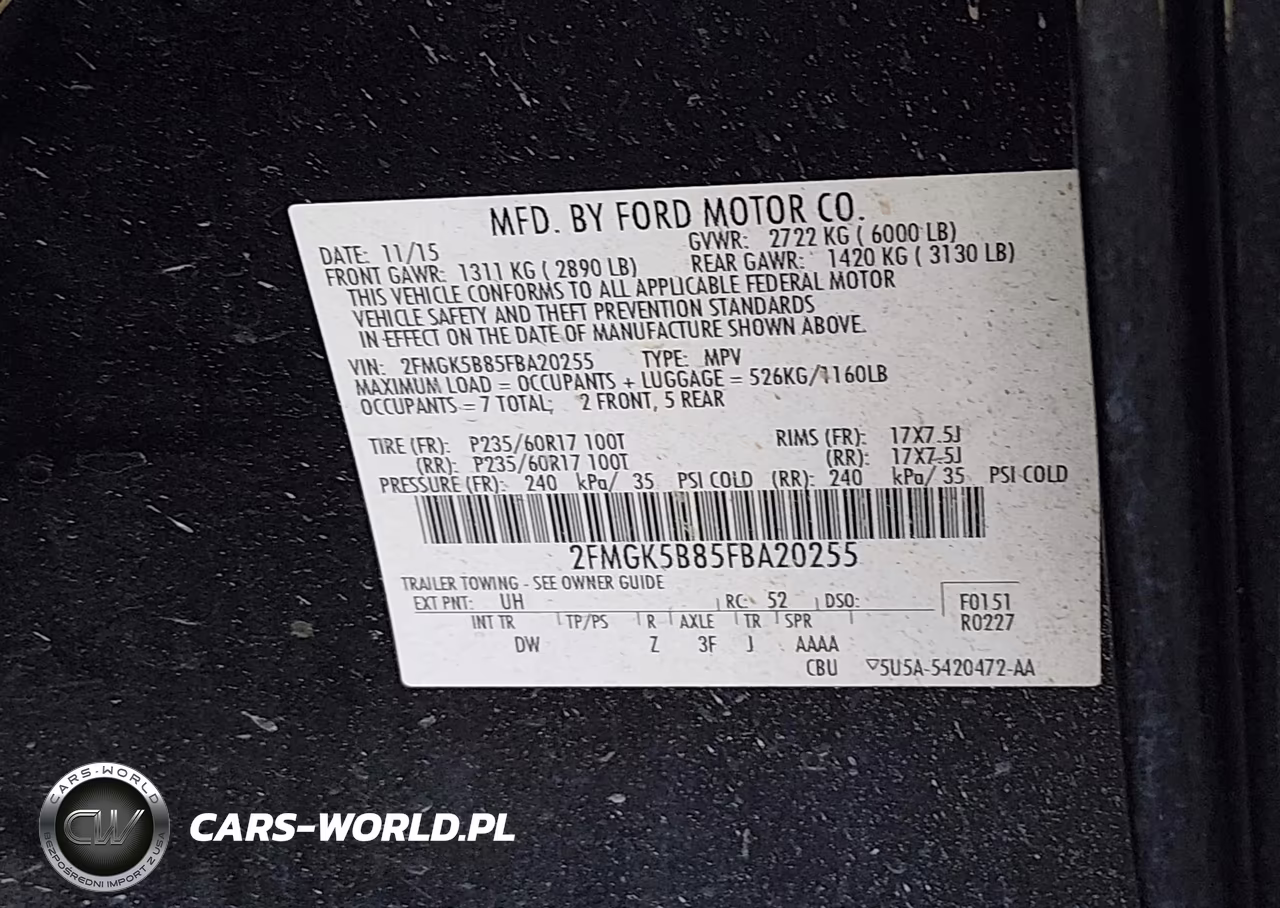 2015 Ford Flex Se VIN:2FMGK5B85FBA20255 - 9