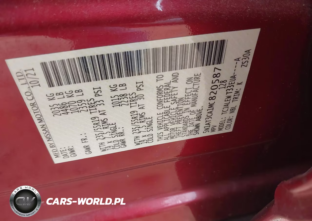 2021 Nissan Rogue Sl Fwd VIN:5N1AT3CA1MC820587 - 9