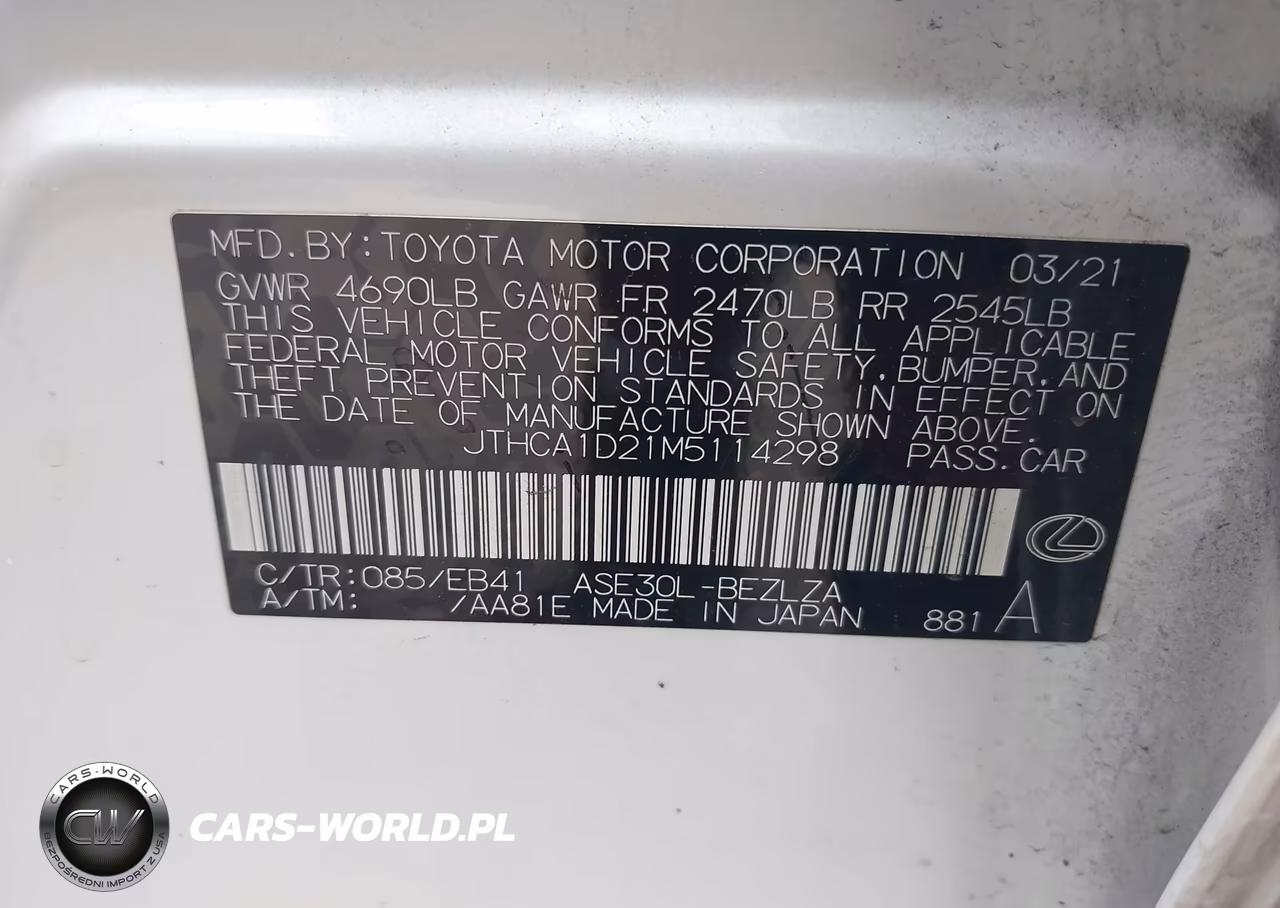 2021 Lexus Is 300 VIN:JTHCA1D21M5114298 - 9