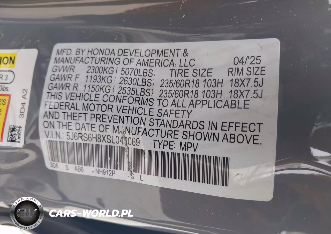 2025 Honda Cr-V Hybrid Sport-L VIN:5J6RS6H8XSL042069 - 9