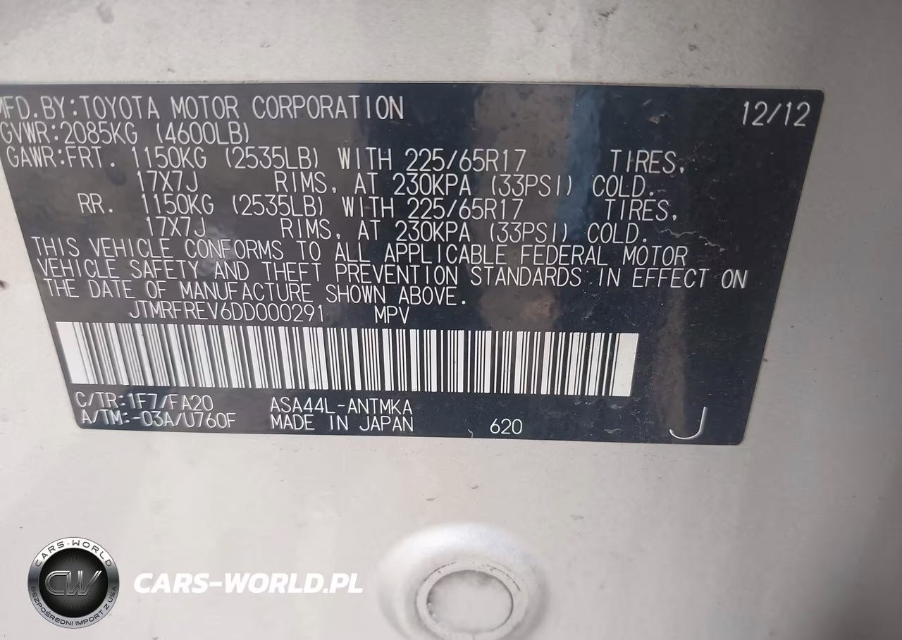 2013 Toyota Rav4 Xle VIN:JTMRFREV6DD000291 - 9
