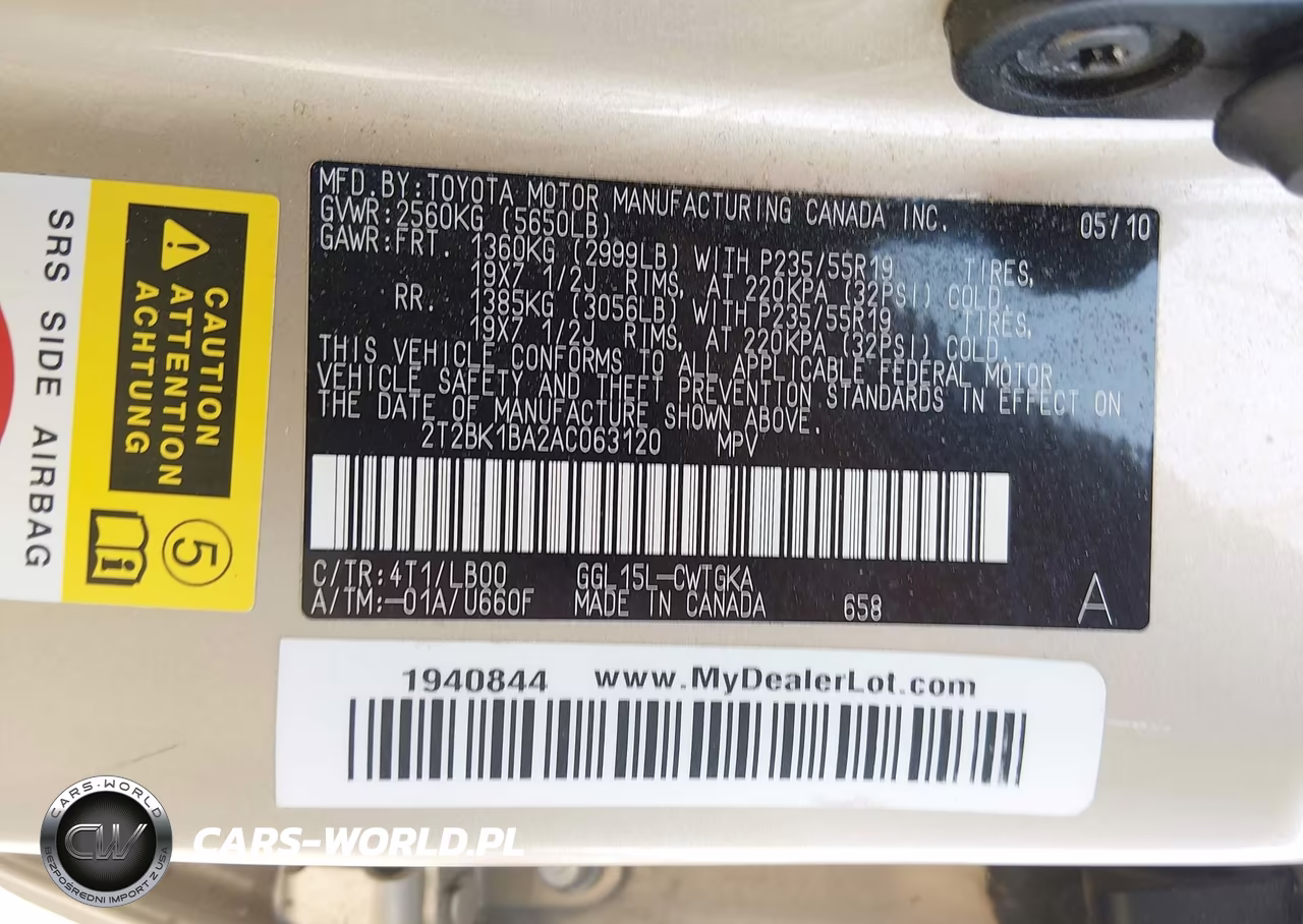 2010 Lexus Rx 350 VIN:2T2BK1BA2AC063120 - 9