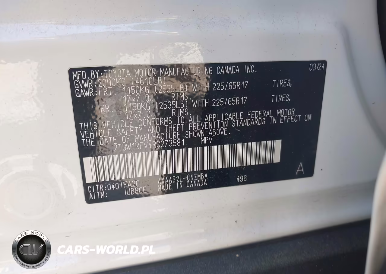 2024 Toyota Rav4 Xle VIN:2T3W1RFV4RC273581 - 9