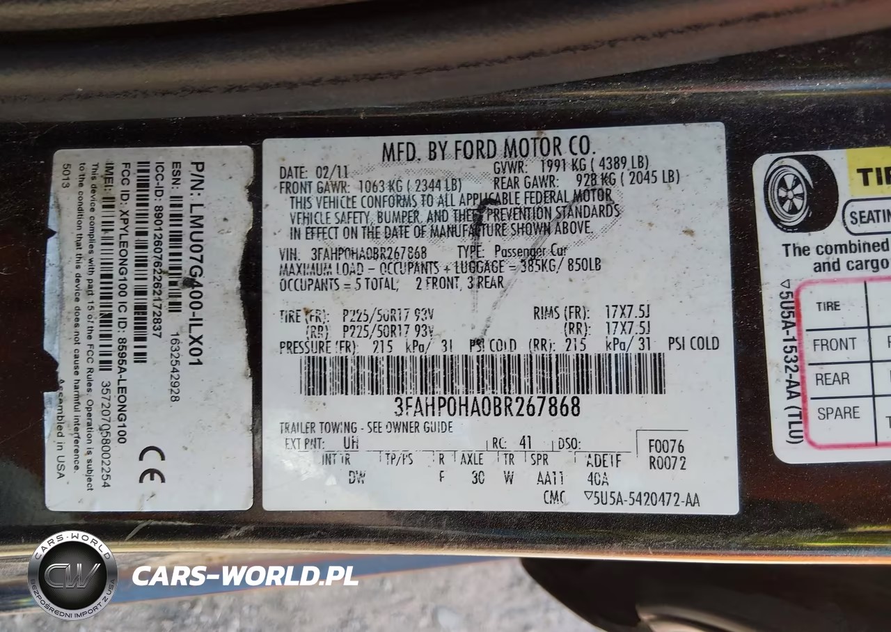 2011 Ford Fusion Se VIN:3FAHP0HA0BR267868 - 9