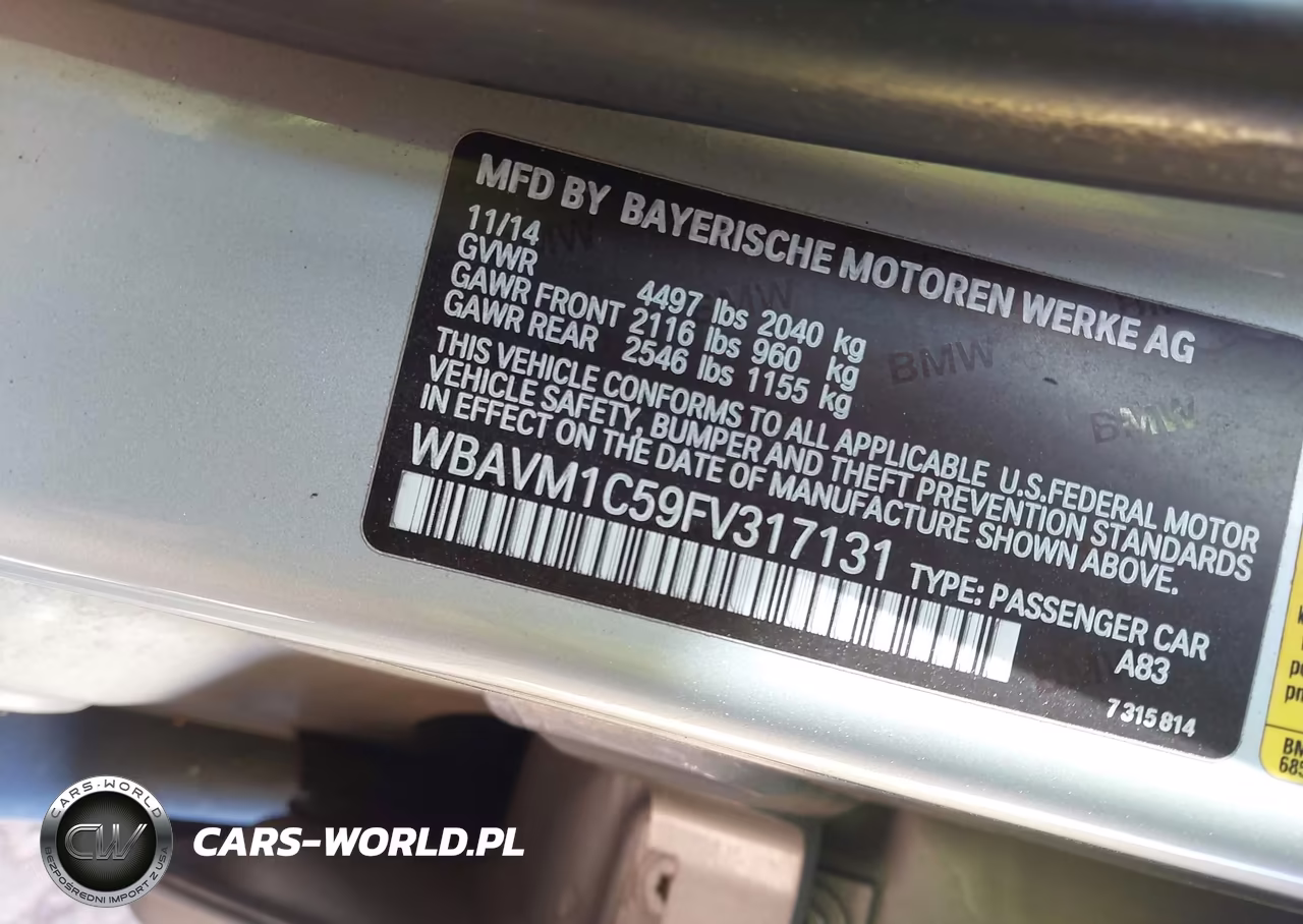 2015 BMW X1 Sdrive28I VIN:WBAVM1C59FV317131 - 9