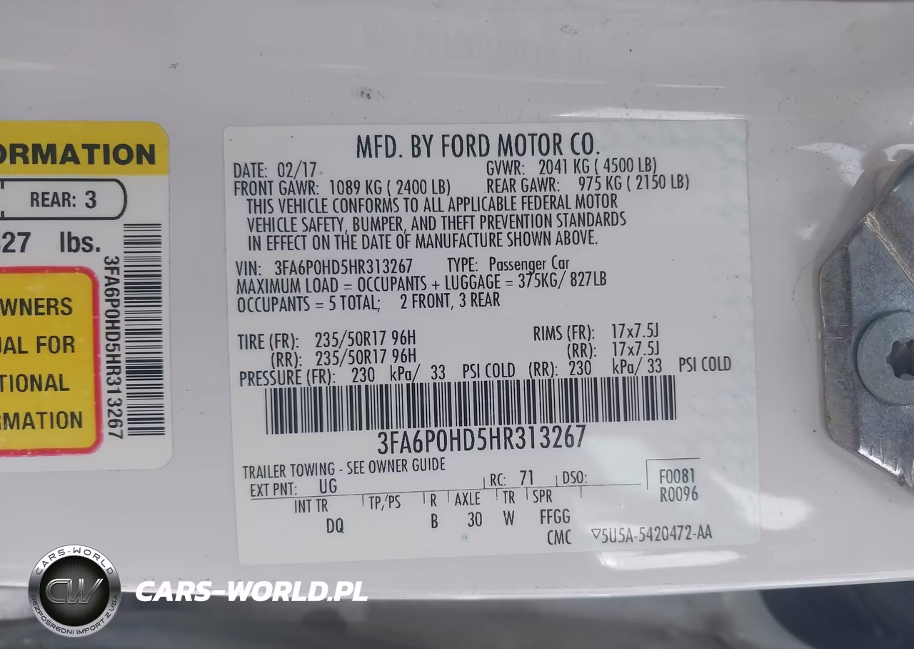 2017 Ford Fusion Se VIN:3FA6P0HD5HR313267 - 9