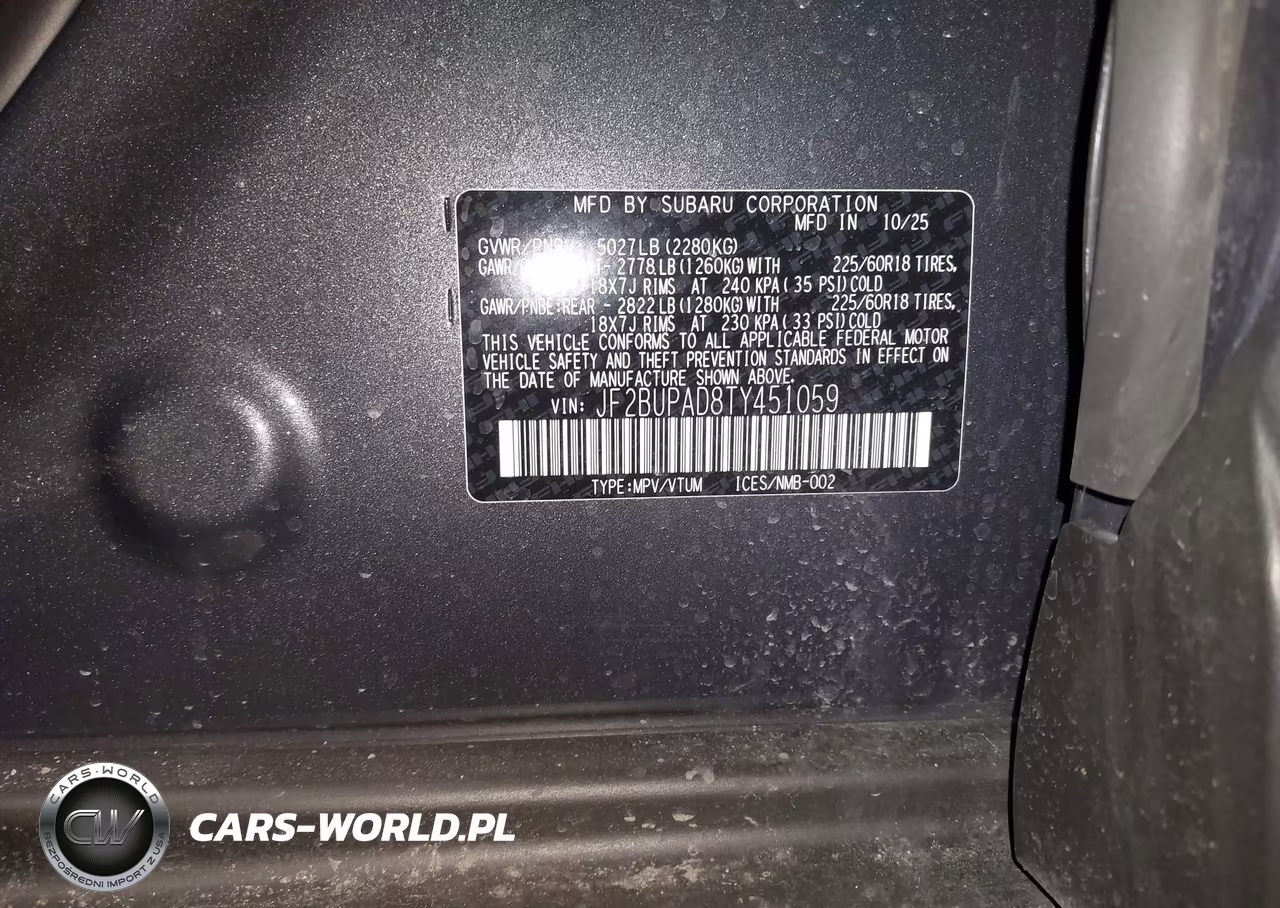 2026 Subaru Outback Premium VIN:JF2BUPAD8TY451059 - 9