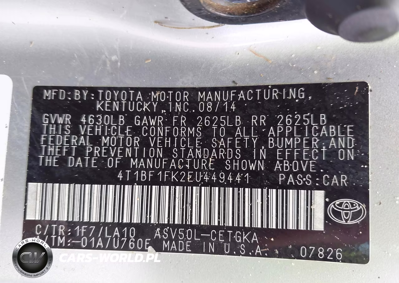 2014 Toyota Camry Xle VIN:4T1BF1FK2EU449441 - 9