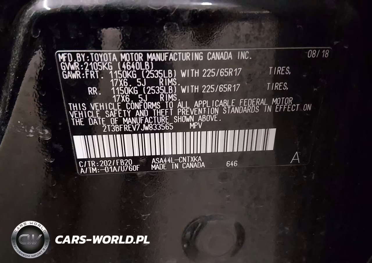 2018 Toyota Rav4 Le VIN:2T3BFREV7JW833565 - 9