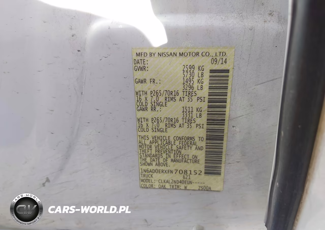 2015 Nissan Frontier Desert Runner-S-Sl-Sv VIN:1N6AD0ERXFN708152 - 9