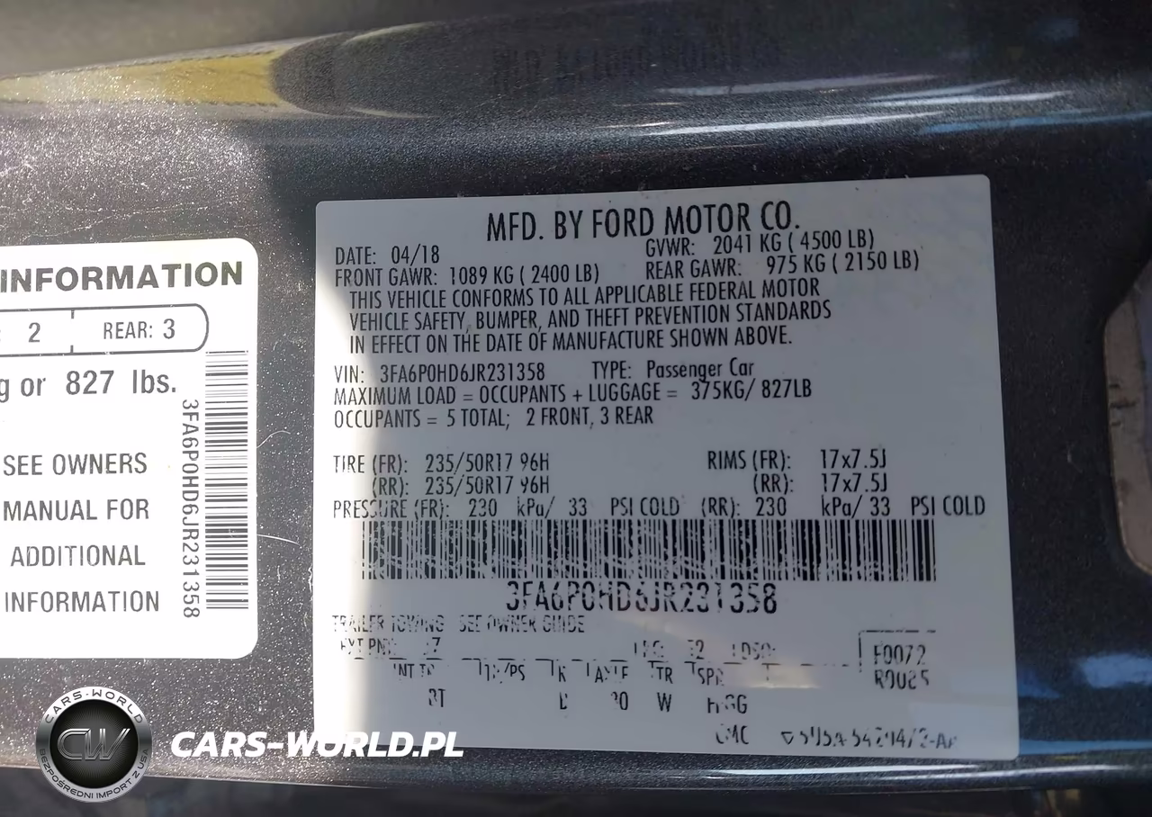 2018 Ford Fusion Se VIN:3FA6P0HD6JR231358 - 9