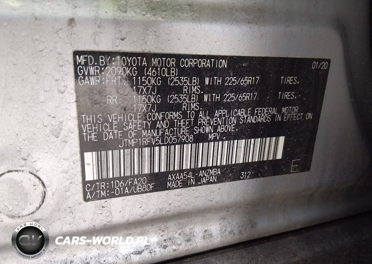2020 Toyota Rav4 Xle VIN:JTMP1RFV5LD057908 - 9