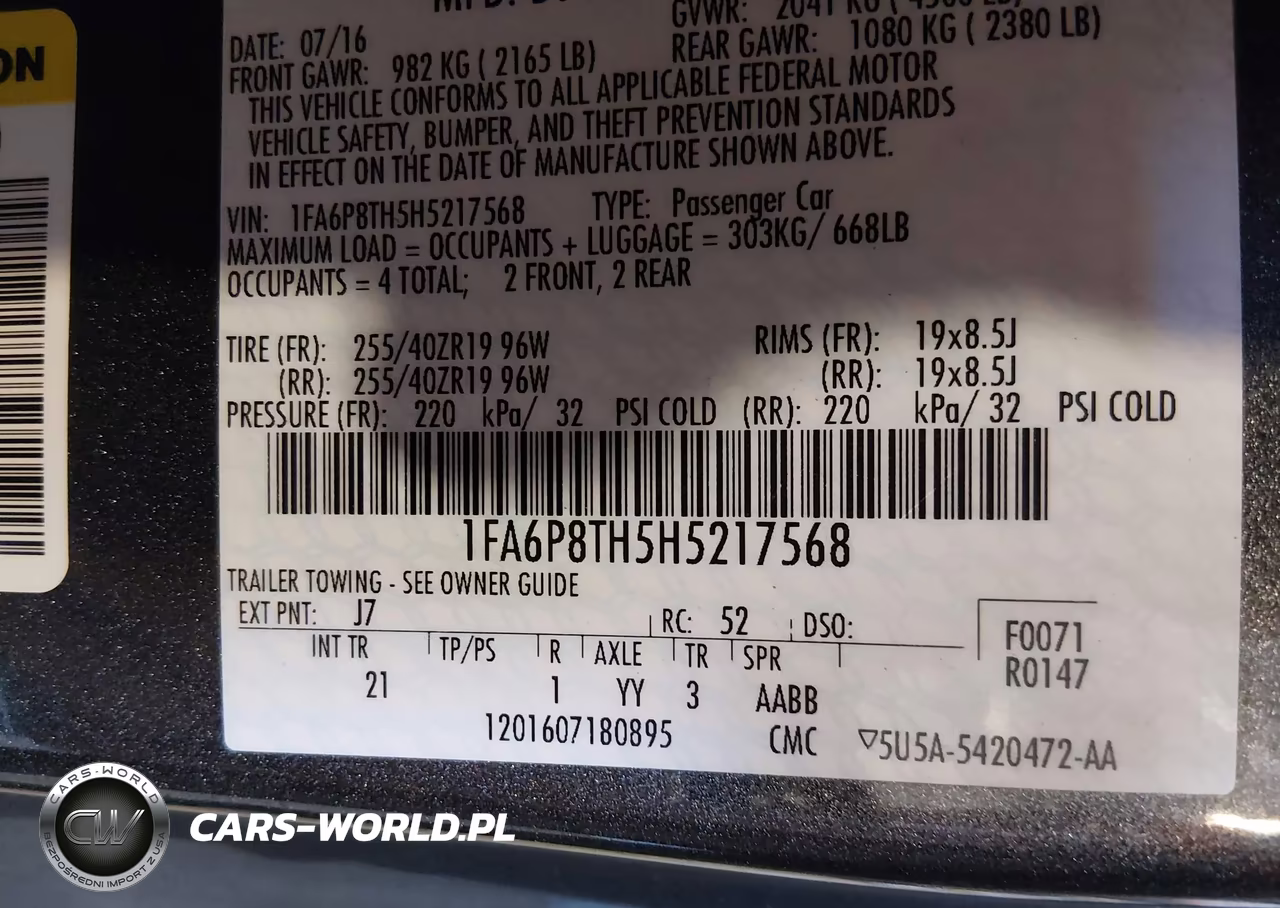 2017 Ford Mustang Ecoboost VIN:1FA6P8TH5H5217568 - 9