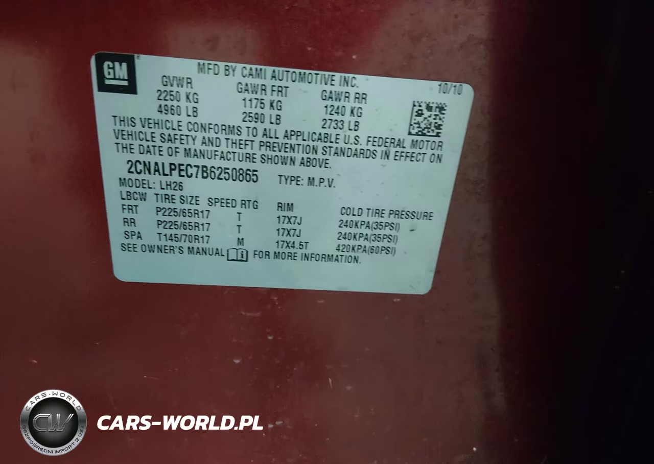 2011 Chevrolet Equinox 2Lt VIN:2CNALPEC7B6250865 - 9