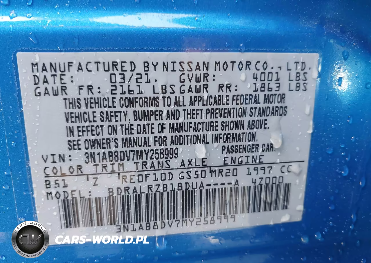 2021 Nissan Sentra Sr Xtronic Cvt VIN:3N1AB8DV7MY258999 - 9