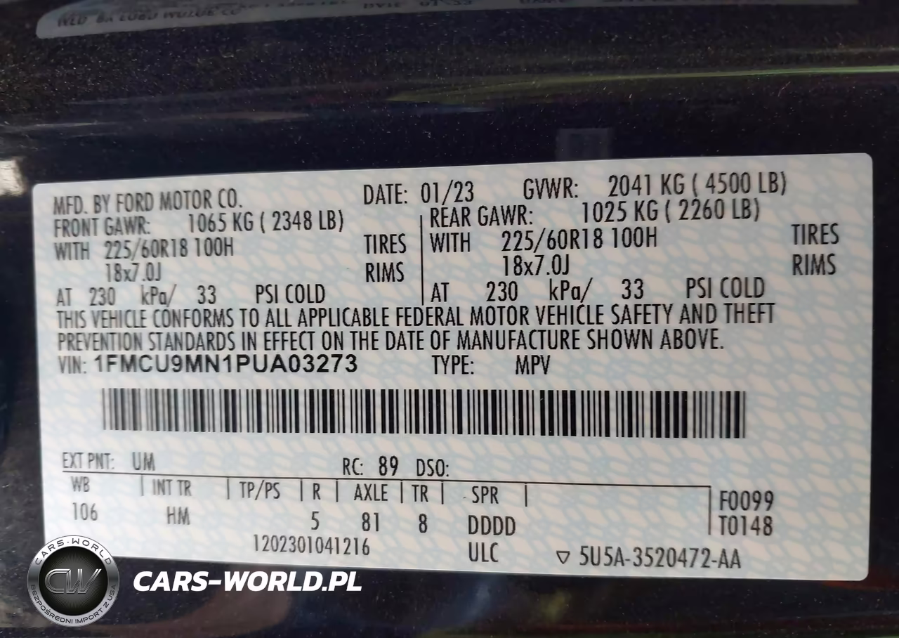 2023 Ford Escape St-Line VIN:1FMCU9MN1PUA03273 - 9