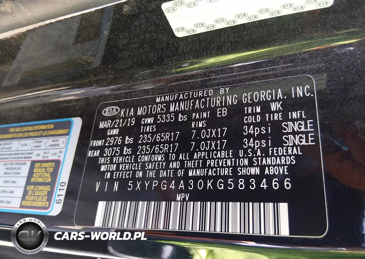 2019 Kia Sorento 2.4L L VIN:5XYPG4A30KG583466 - 9