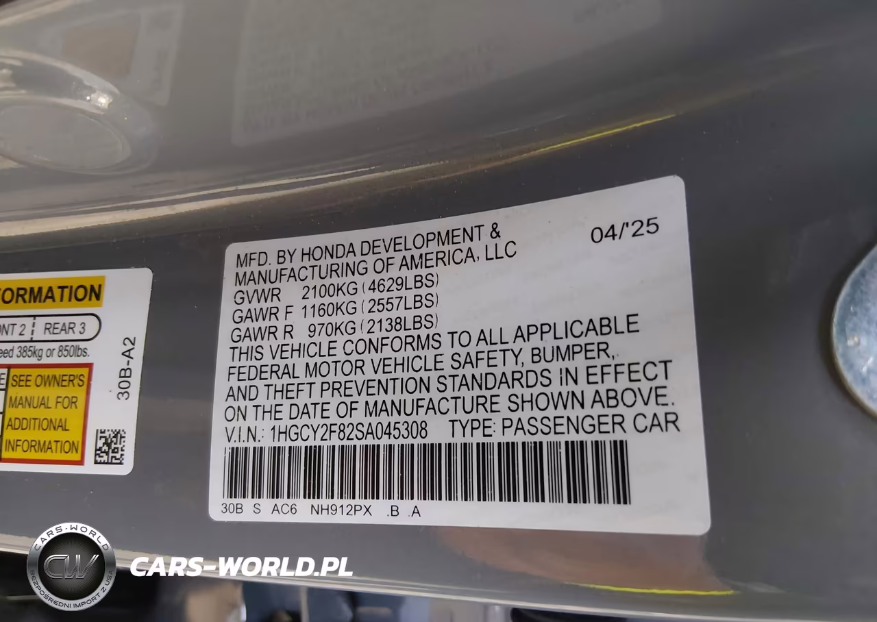2025 Honda Accord Hybrid Touring VIN:1HGCY2F82SA045308 - 9