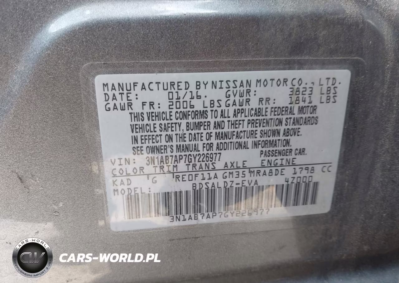 2016 Nissan Sentra Sv VIN:3N1AB7AP7GY226977 - 9