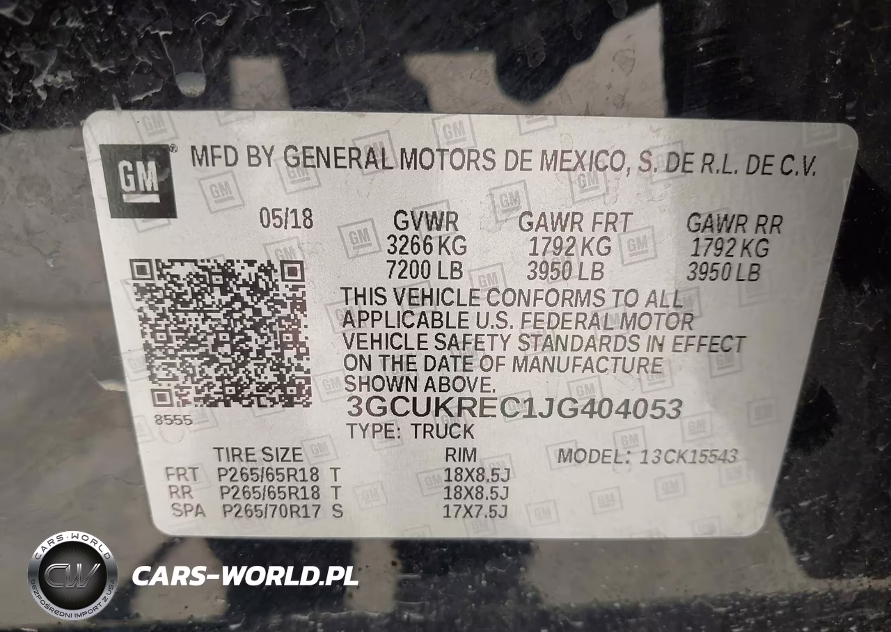 2018 Chevrolet Silverado 1500 2Lt VIN:3GCUKREC1JG404053 - 9