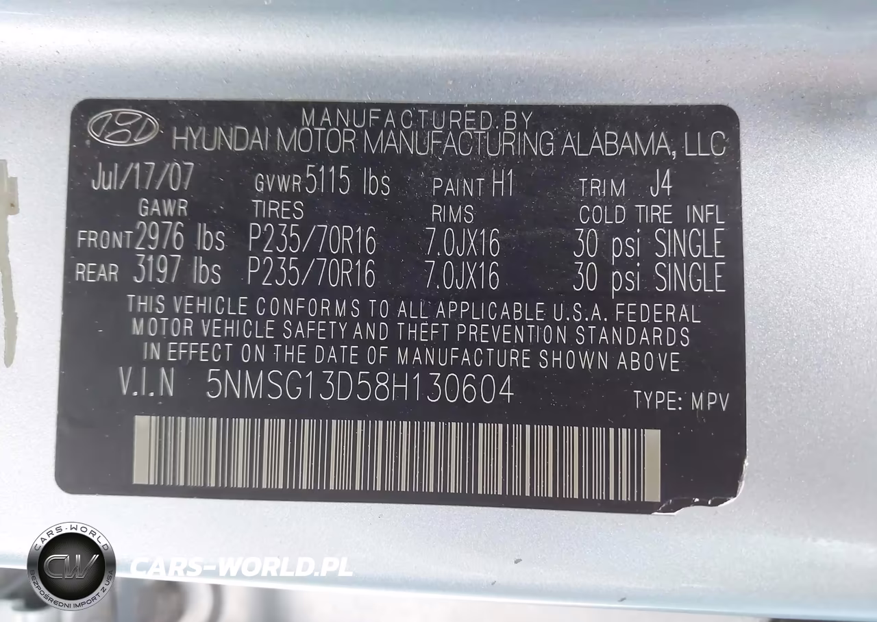 2008 Hyundai Santa Fe Gls VIN:5NMSG13D58H130604 - 9