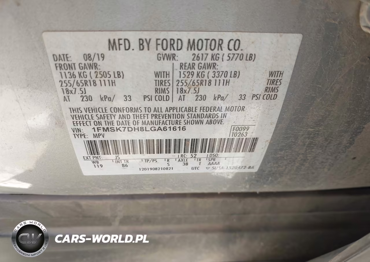 2020 Ford Explorer Xlt VIN:1FMSK7DH8LGA61616 - 9