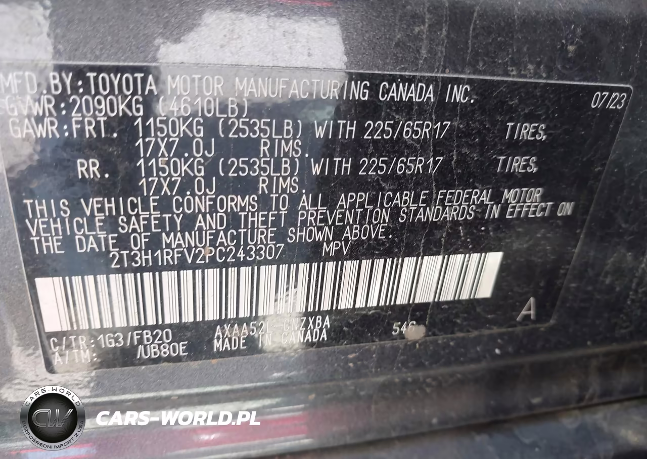 2023 Toyota Rav4 Le VIN:2T3H1RFV2PC243307 - 9